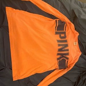 Victoria Secret Pink Orange long sleeve shirt